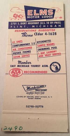 America Inn (Elms Motor Lodge) - Matchbook